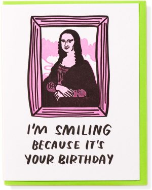 Mona Lisa Birthday Card