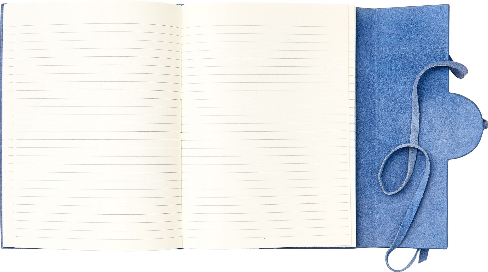 Periwinkle Suede Flap Journal with Round Leather Detail - Image 3