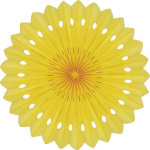 Detailed fan. 30cm. Yellow
