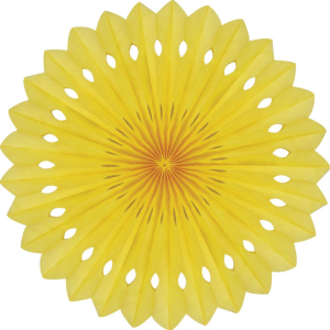 Detailed fan. 30cm. Yellow