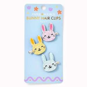 Glitter Bunny Hair Clips. Set of 3