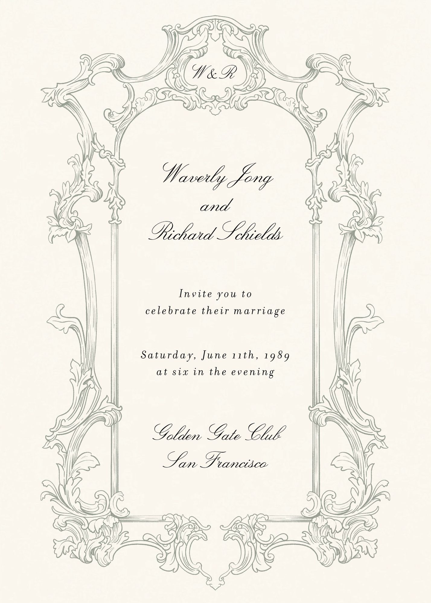 Baroque Frame Wedding Invitation - Image 2