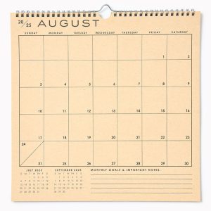 2025-2026 Paper Source Grid 17 Month Calendar