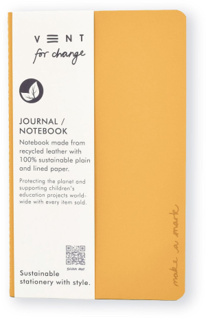 MAKE A MARK Medium Lined/Plain Notebook Yellow