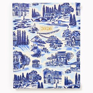 2025-2026 Paper Source French Toile Weekly Desk Planner