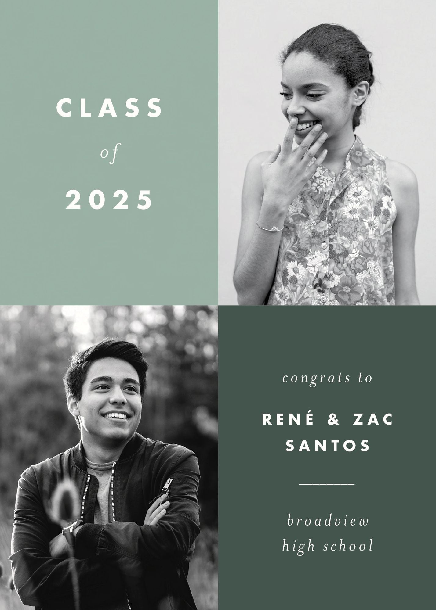 Color Blocks Dual Photo Graduation Announcement - Image 3