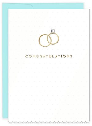 Embellished Rings Wedding Card