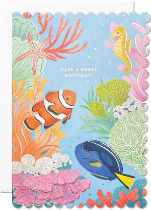 Scalloped Fishes Birthday Card