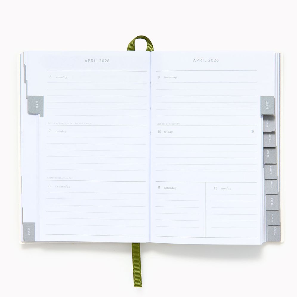 2025-2026 Paper Source Romantic Greenery Weekly Pocket Planner - Image 4