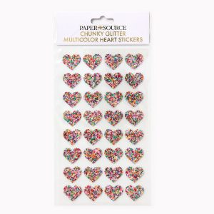 Chunky Glitter Multicolor Heart Sticker Sheet