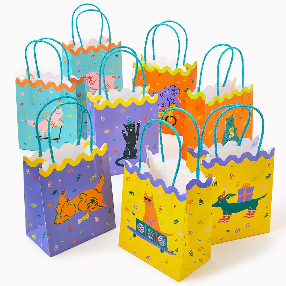 Bday Animal Treat Bags S/8