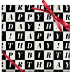 Checker Birthday Continuous Roll Wrap