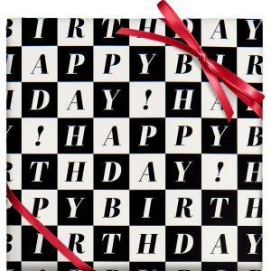 Checker Birthday Continuous Roll Wrap