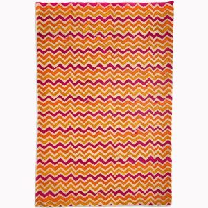 Orange and Magenta Batik Chevron Handmade Paper