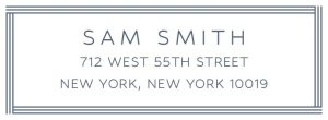 Triple Stripe Border Return Address Label