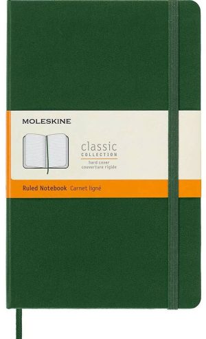 Moleskine Notebook. Large. Ruled. Myrtle Green. Hard (5 x 8.25)