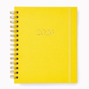 2026 Paper Source Yellow Chicago Ave Medium Weekly Spiral 12M Planner - Exclusive