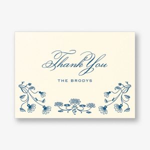 Nouveau Poppy Thank You Card