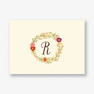 Watercolor Wreath Monogram Stationery