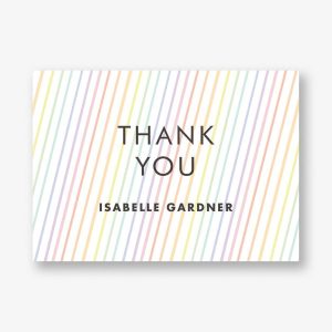 Rainbow Stripe Thank You Notes