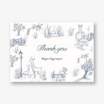 Llama Toile Thank You Notes
