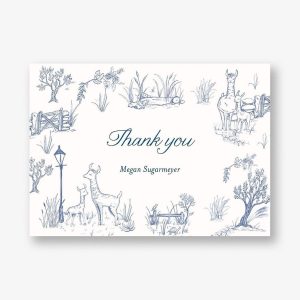 Llama Toile Thank You Notes