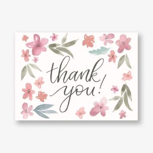 Watercolor Floral Baby Thank You Notes