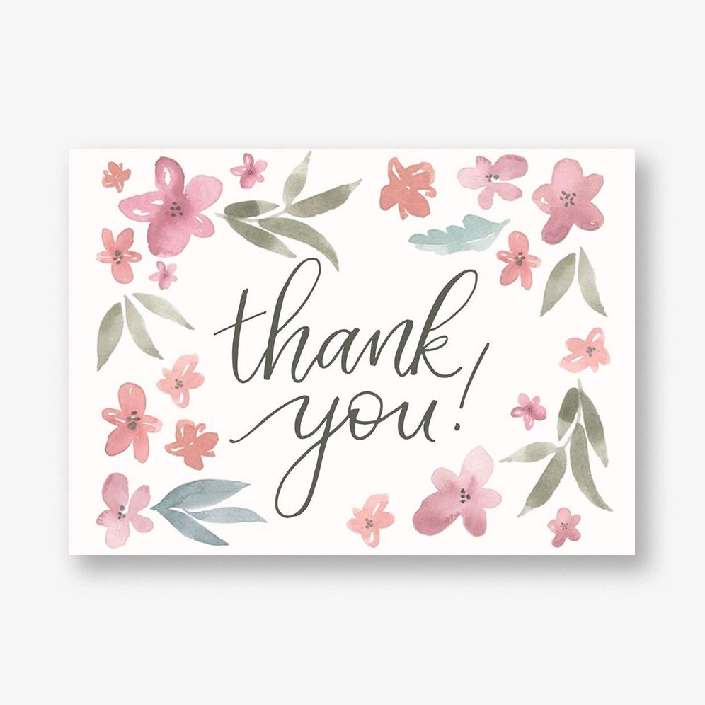 Watercolor Floral Baby Thank You Notes