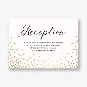 Champagne Wedding Reception Card