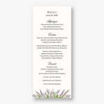 English Lavender Menu
