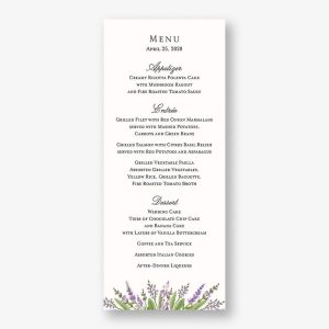 English Lavender Menu