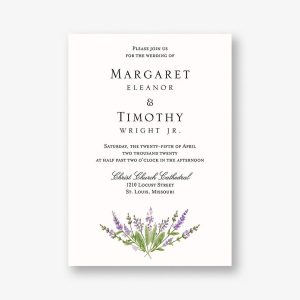 English Lavender Wedding Invitation