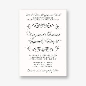 Calligraphy Flourish Wedding Invitation