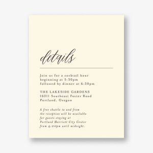 Contemporary Script Information Card