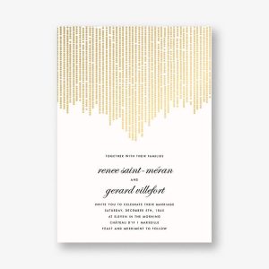 Josephine Baker Foil Wedding Invitation