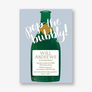 Pop the Bubbly Birthday Party Invitation