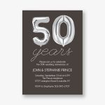 Fifty Years Balloons Anniversary Party Invitation