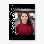 Vertical Script Graduation Announcement