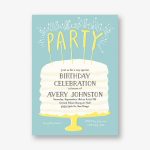 Cake Sparklers Birthday Party Invitation