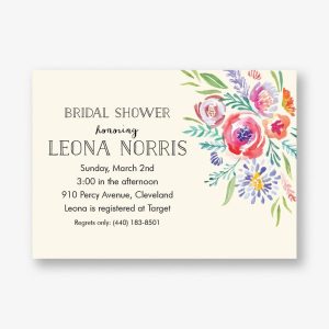 Watercolor Flowers Bridal Shower Invitation
