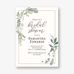 Verdant Wreath Bridal Shower Invitation