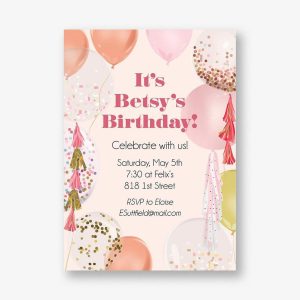 Balloons Birthday Party Invitation