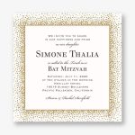 Champagne Border Bat Mitzvah Invitation