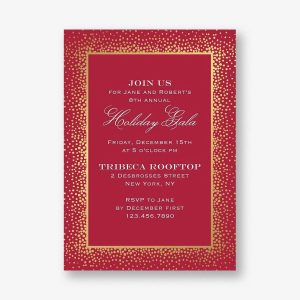 Champagne Border Holiday Party Invitation