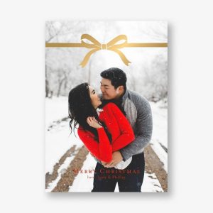 Bow Foil Holiday Photo Card