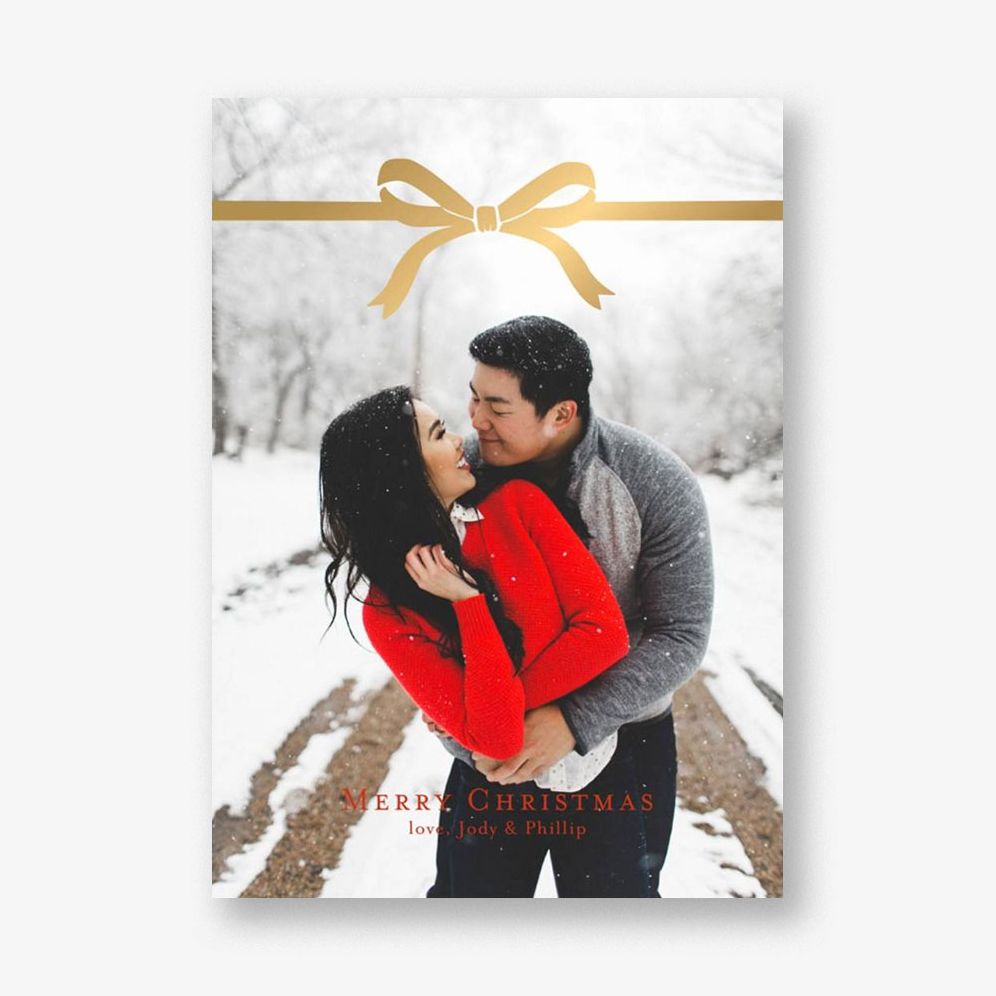 Bow Foil Holiday Photo Card