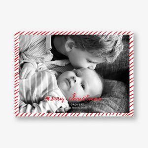 Candy Stripe Christmas Horizontal Photo Card