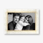 Champagne Border Holiday Photo Card Horizontal