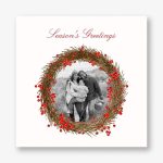 Cranberry Wreath Holiday Photo Card