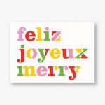 Feliz Joyeux Merry Holiday Card
